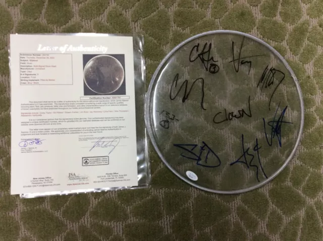 Slipknot band autographed SIGNED by 8 12" Drumhead JSA Full LOA COA auto