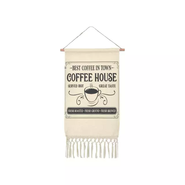 Premium Linen Coffee House Hanging Sign Elevate Your Space with Elegance