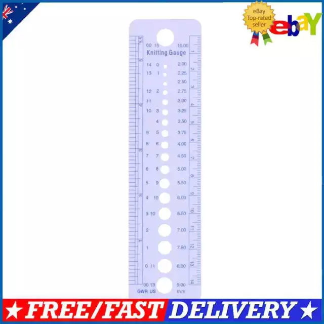 1pc Profession Knitting Needle Gauge Plastic inch cm Ruler Home Sewing Tool