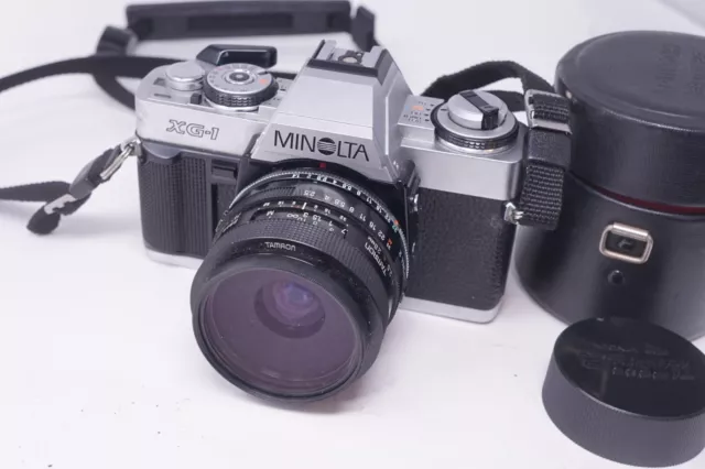 Vintage Minolta XG1 35mm SLR film camera + Tamron 28mm F/2.5 prime lens