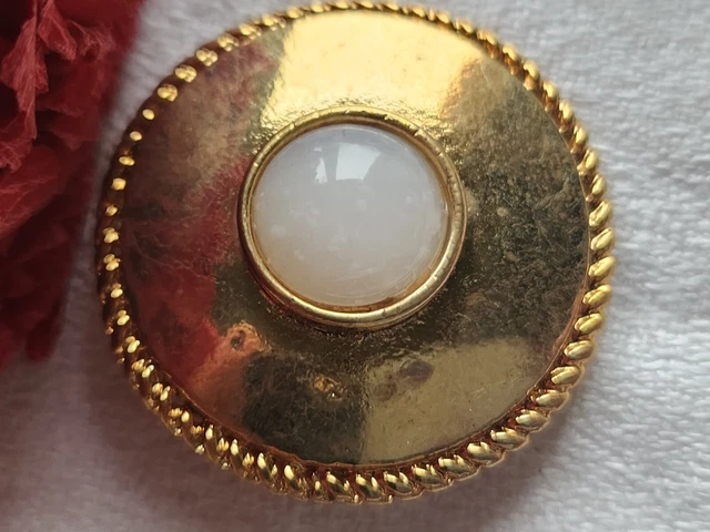 Lot De 3 Boutons Vintage En Métal Rose Doré - Diamètre 2 Cm - Occasion - France