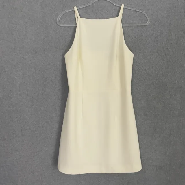 French Connection Womens Dress 6 Ivory Spaghetti Strap Fit Flare Sleeveless Mini