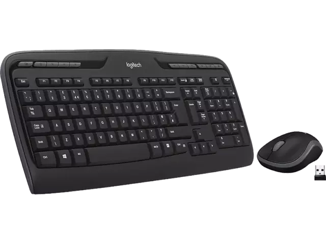 Pack Teclado + Ratón - Logitech Wireless Combo MK330, Inalámbrico, USB, Negro