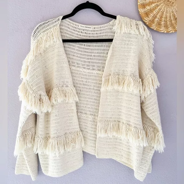 Ulla Johnson Fringe Pisco Cardigan Sweater