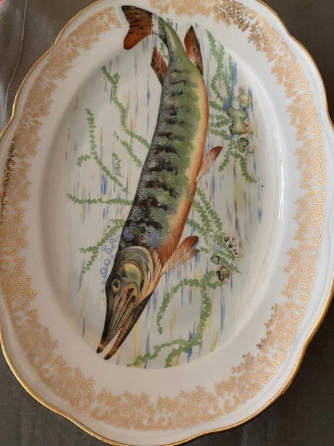 RARE TRES GRAND Plat Poisson Avec Egouttoirs Porcelaine Rorstrand Suede RARE TRES GRAND Plat Poisson Avec Egouttoirs Porcelaine Rorstrand Suede