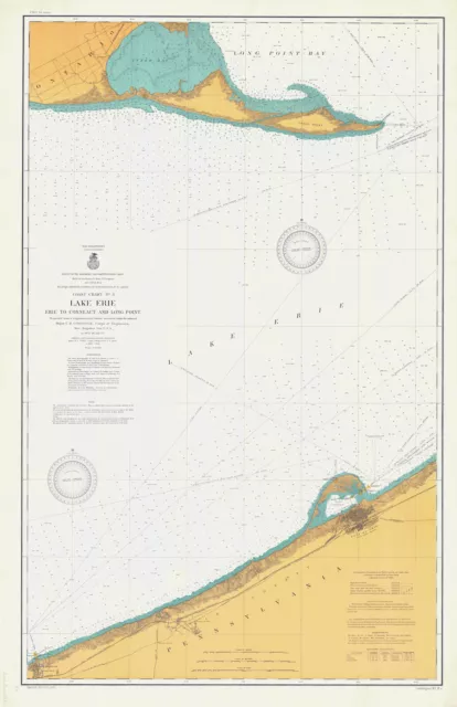 1904 Nautical Map of Presque Isle to Conneaut & Long Point Lake Erie