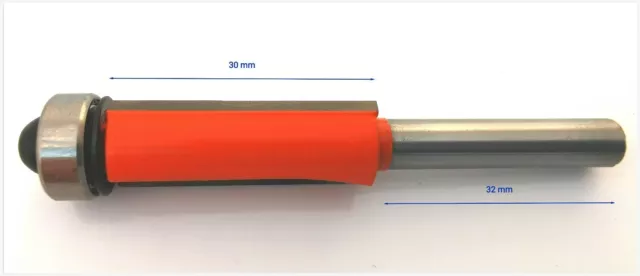 1/4" Shank Flush Trim 2 Flute Straight Router Cutters 30 mm long x 12.7 mm -VAT 3