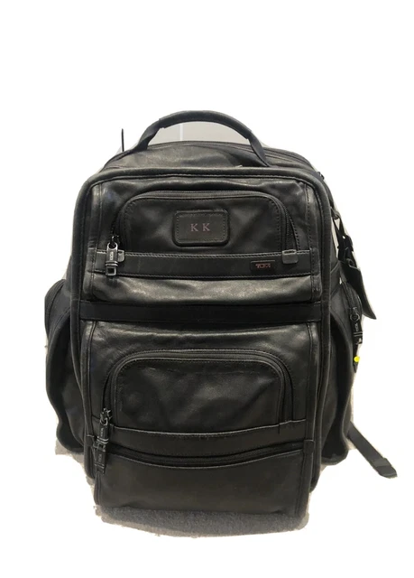 TUMI Alpha 96578DH Black LEATHER T-Pass Business Class Brief Backpack!