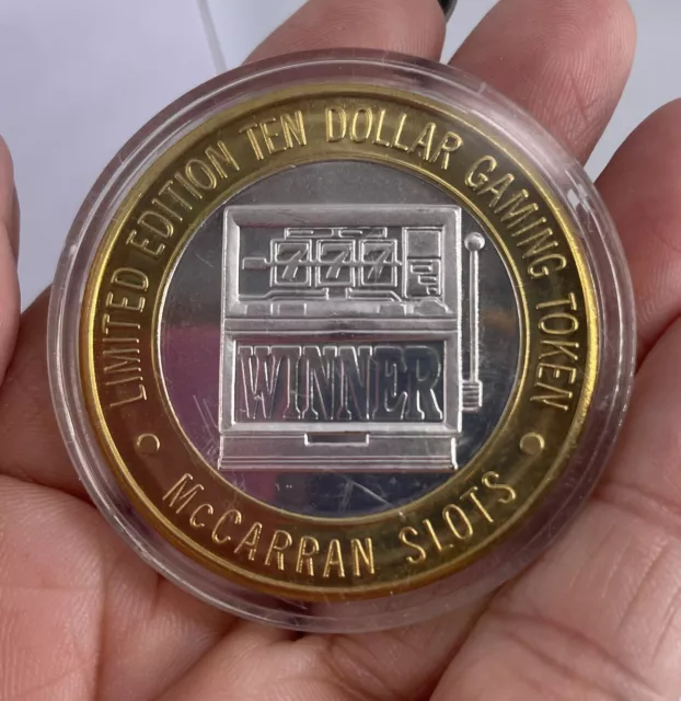 Las Vegas McCarran Airport Winner $10 Gaming Token Coin .999 Fine Silver L.E.