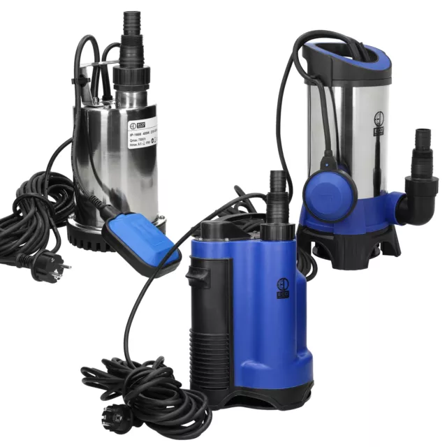 Pompe submersible 900W - 16000l/h- Pour eaux usées et propres- Avec  interrupteur à flotteur