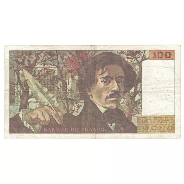 [#634663] France, 100 Francs, Delacroix, 1981, V.44, EF, Fayette:69.5, KM 2