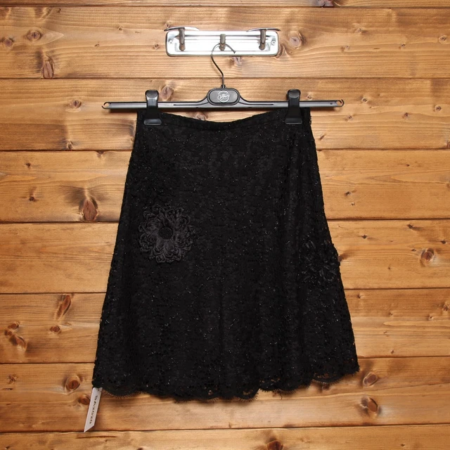 Jupe Vintage Moschino Noir, Taille Manquante/environ 34, Longueur 53 Cm - Occasion Très Bon état