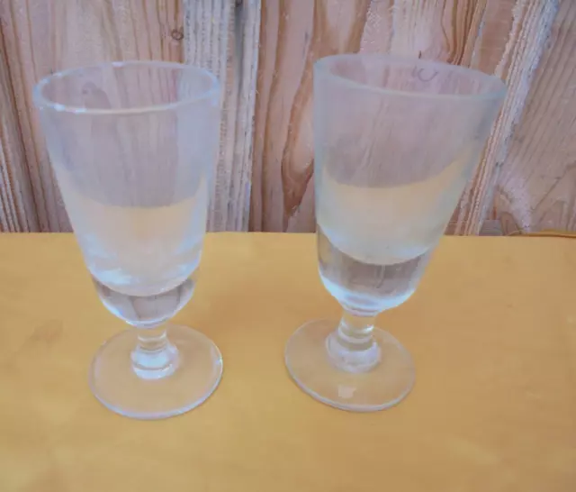 2 anciens Verres à Absinthe Verre soufflé Bistrot