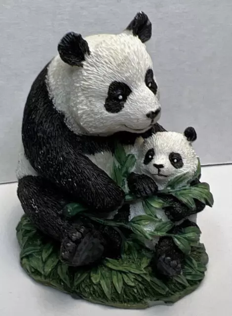 Mom and Baby Panda Bear Heavy Resin Figure 4"