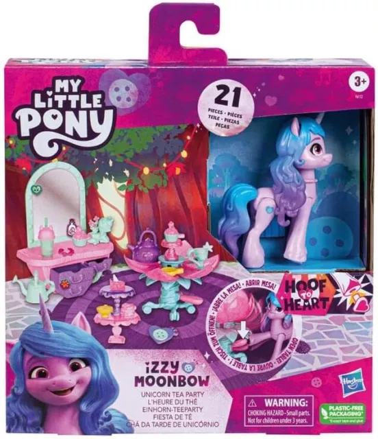 Hasbro My Little Pony Izzy Moonbow Unicorn Toy Tea Party Set 21 Pieces BNIB