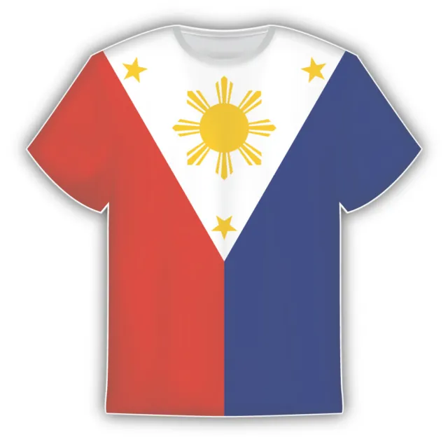 Philippines Flag Sticker In The Form Of T Shirt Vinyl Sticker Decal