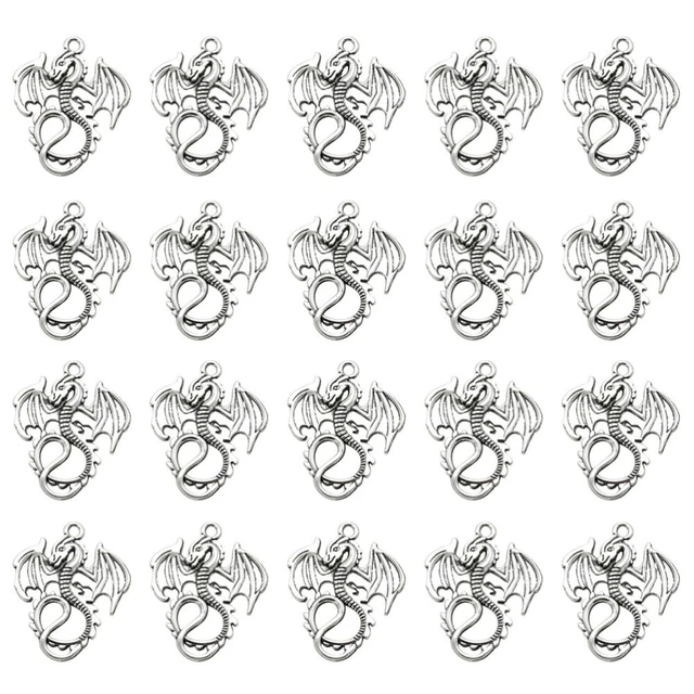 20pcs Alloy Flying Dragon Shape Pendants Charms DIY Jewelry Making Accessory