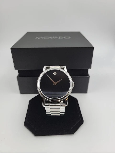 Orologio classico Movado Museum Orologio svizzero quadrante nero al quarzo - 2100014 ($895 prezzo al dettaglio) 6