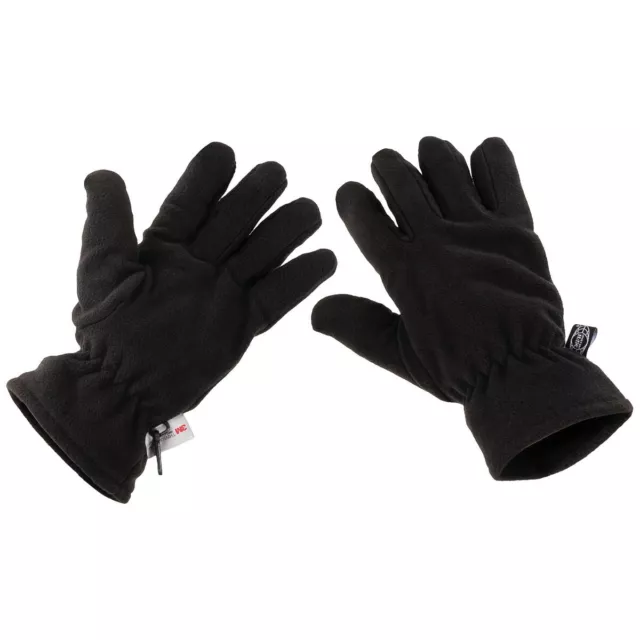 Schwarze Fleece-Fingerhandschuhe Handschuhe gefüttert Winter Handschuhe