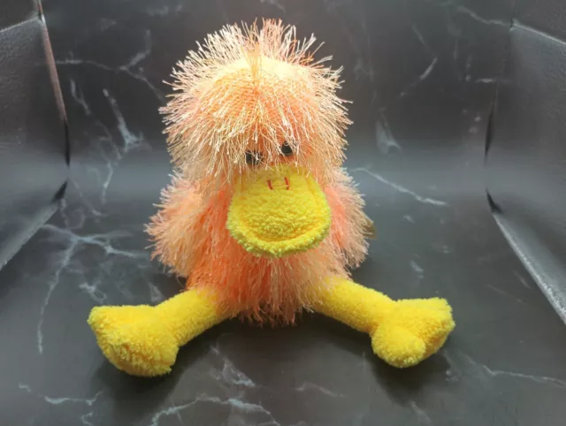 RARE TY The Yellow Orange Duck The Punkies Collection Beanie Baby Plush 2002