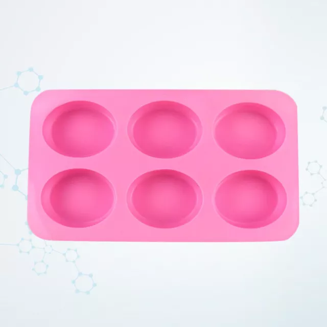 6 Cavities Pink Soap Mold Non-fading Molds for Chocolate Oval