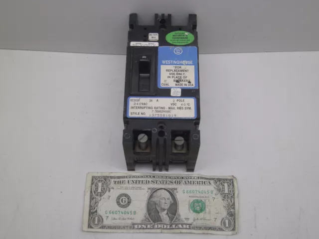 New Westinghouse 2P Pole Double 20A Amp Circuit Breaker Replacement Re2020