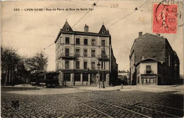 CPA AK LYON-VAISE - Rue de Paris and Rue de St-CYR (470342)