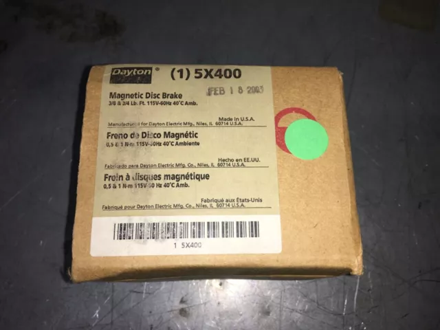 Dayton Magnetic Disc Brake, 5X400, NOS, ADI-1094