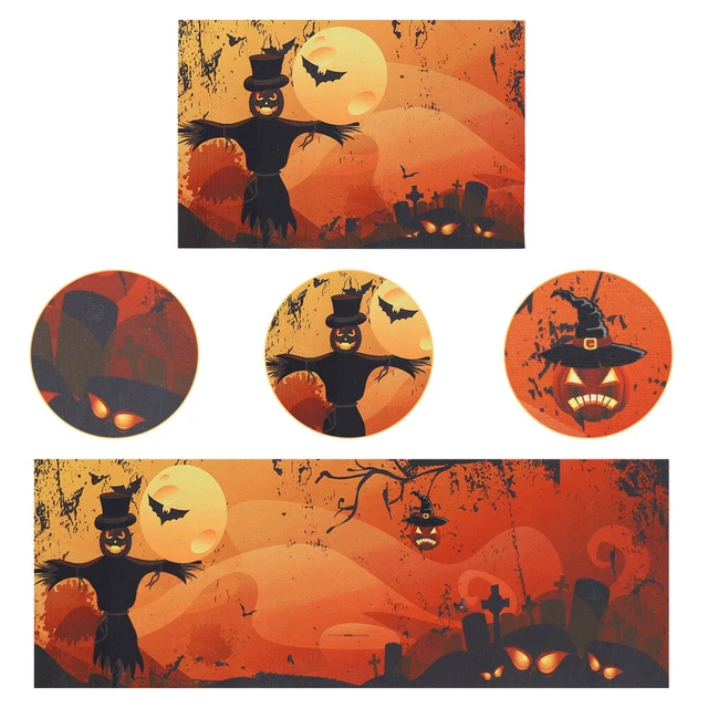 2 Pcs Zerbino Tappetino Di Halloween Cuscini All'aperto Domestico