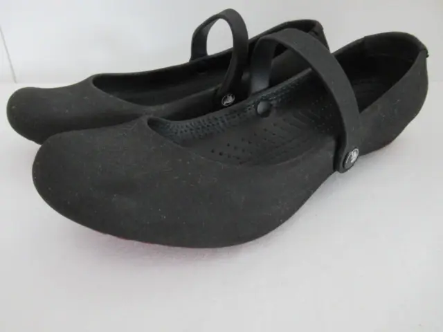 Crocs Ballet Flats Comfy Shoes Ladies Size 7 Black