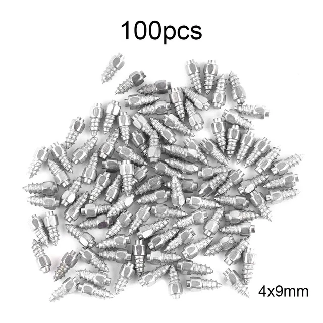 100 Pointes à Glace 6,5 Mm En Carbure - Pour Pneus Voiture, Moto, VTT, Chaussures - Antidérapant Hiver