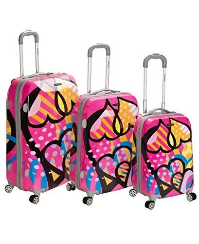 Vision Hardside Spinner Wheel Luggage, Pink, Multicolor, 3-Piece Set
