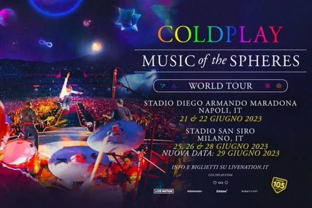 1 Biglietto Concerto Coldplay - Milano - 3 Anello Rosso - 1 Fila  - 29/06/2023