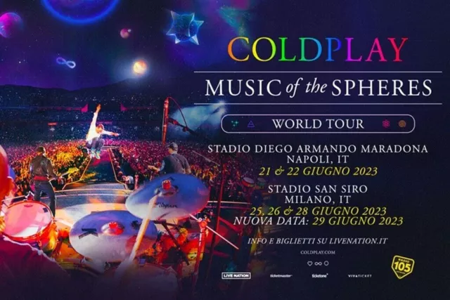 1 Biglietto Concerto Coldplay - Milano - 3 Anello Rosso - 1 Fila - 29/06/2023 1 Biglietto Concerto Coldplay - Milano - 3 Anello Rosso - 1 Fila - 29/06/2023