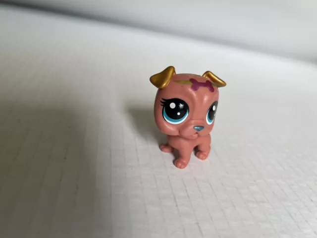 Littlest Pet Shop No # Duke Orange Gold Lucky Bulldog Pug Crystal Ball