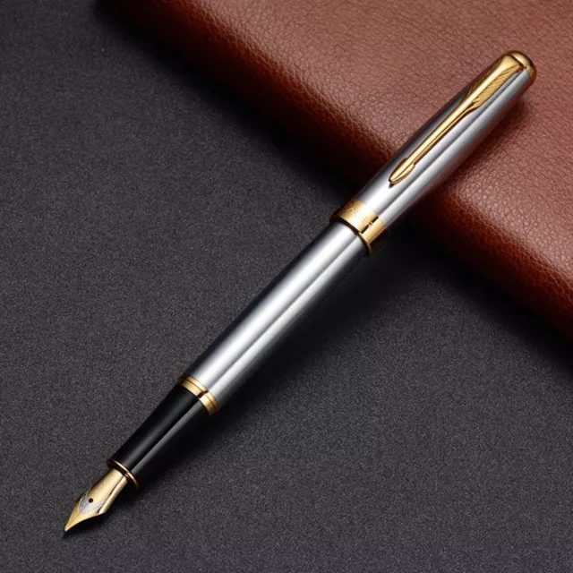 Stainless Steel Business Golden Nib Trim M Writing Supplies Fountain Pen