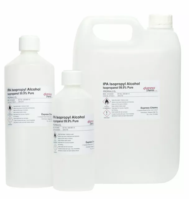 Isopropyl Alcohol 99.9% PURE Isopropanol IPA Disinfectant Sanitiser Cleaner