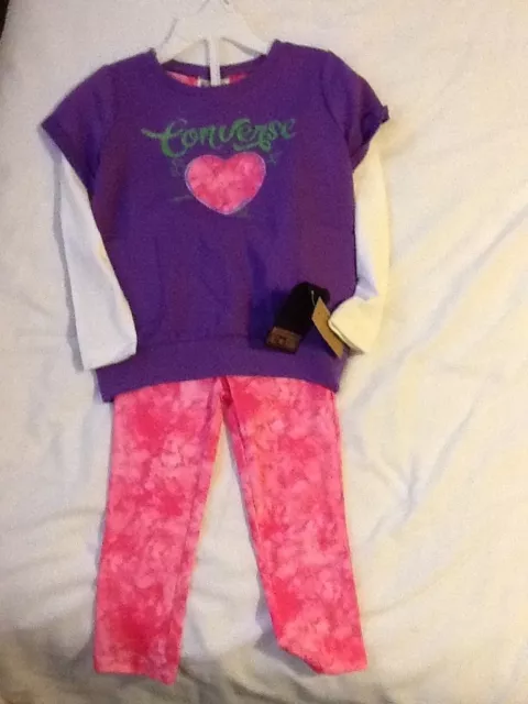 Converse  Girls  Toddler Age 24 Months  Pink And Purple Top And Leggins