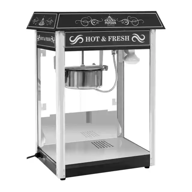 Popcornmaschine Retro Popcornmaker Popcornautomat 1600W 5kg h Dach Schwarz