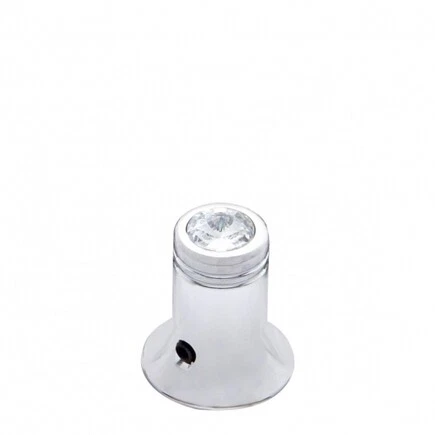 Chrome Plated High Strength Aluminum CB Channel Knob With Clear Crystal; 21780
