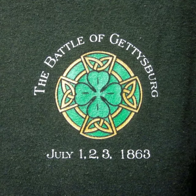 BATTLE OF GETTYSBURG lrg T shirt Fighting Irish Brigade 1863 tee Civil War