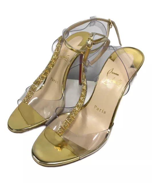 Christian Louboutin T-strap studded Clear sandals size 36 Gold women's used