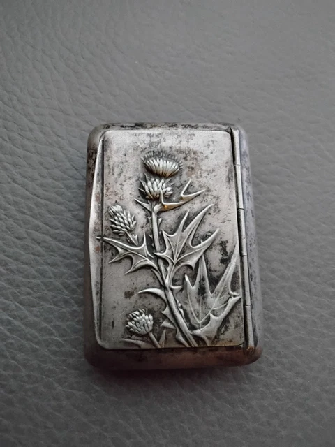 ART NOUVEAU BOITE Pilulier Métal Argenté Décor Chardons EUR 39,00 - PicClick FR