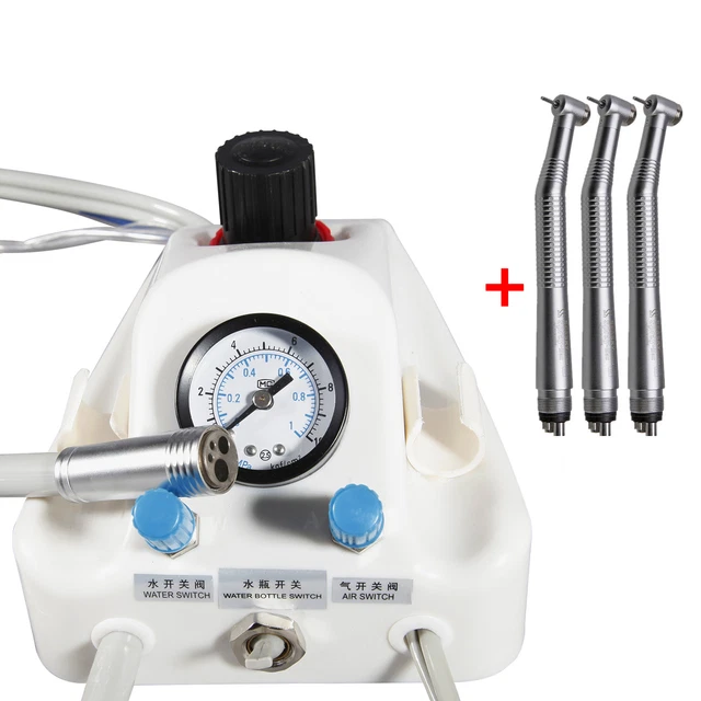 USA Portable Dental Air Turbine Unit 4 Hole & 3x High Speed Handpiece Y1BA4 BV-1