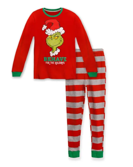 Pigiami Natale Il Grinch famiglia adulti bambini set pigiami abbinati regali 2