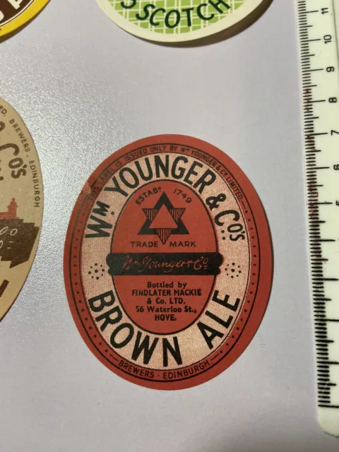 12 Old William Younger Edinburgh Brewery Beer Labels Inc Mixed Bottlers Lot 5 2