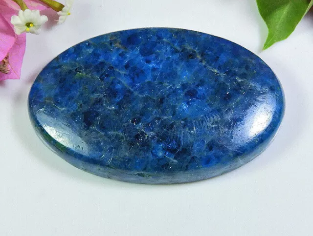 113Cts. Pietra preziosa sfusa ovale cabochon di apatite blu naturale...