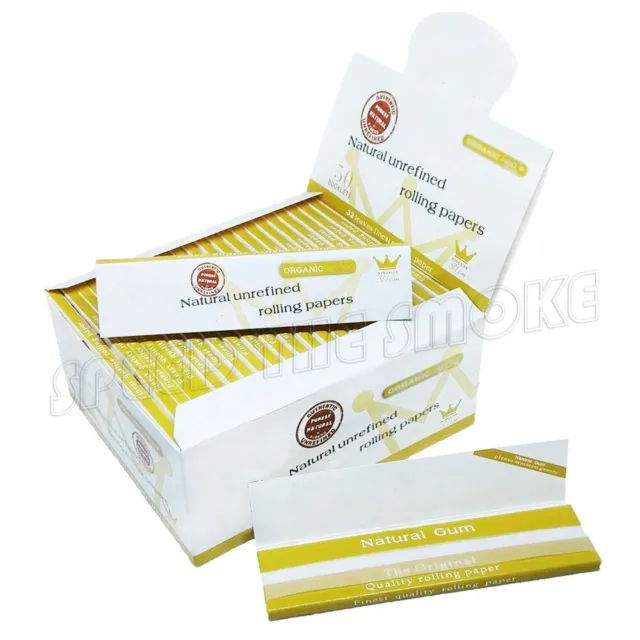 1 box 50 booklets Unrefined Cigarette Rolling Papers 108*45mm King Size Slim