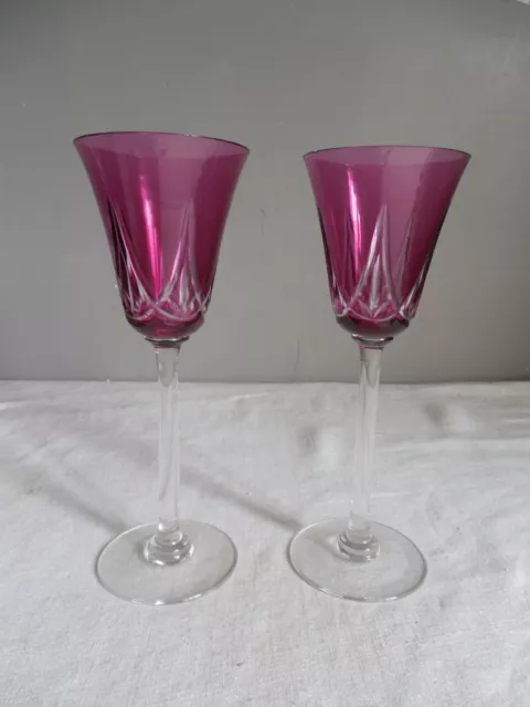 2 VERRES ROEMER EN CRISTAL DE SAINT LOUIS service LASALLE Verres vin du Rhin st