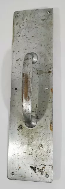 Vintage Heavy Duty Metal Door Handle & Backplate 16"x4" Shop Farmhouse Barn Door